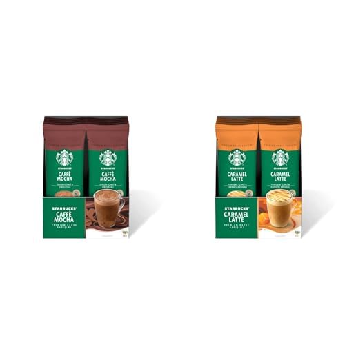 Starbucks Caffè Mocha Premium Kahve Karışımı, 10x24 g ve Starbucks Caramel Latte Premium Kahve Karışımı, 10x23 g