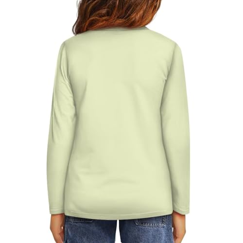 Image of Girls Long Sleeve Shirts Casual Crewneck Soft T-shirts for Girls 3-16 Years Old