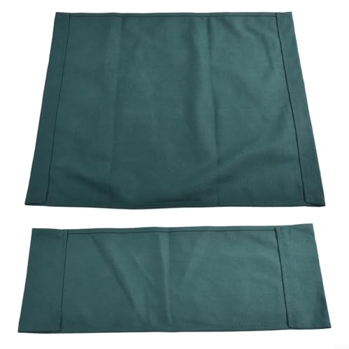 Juego de fundas de asiento y respaldo de lona de repuesto para silla de directores, kit protector de taburete verde oscuro, para exteriores, jardín, camping, sillas plegables