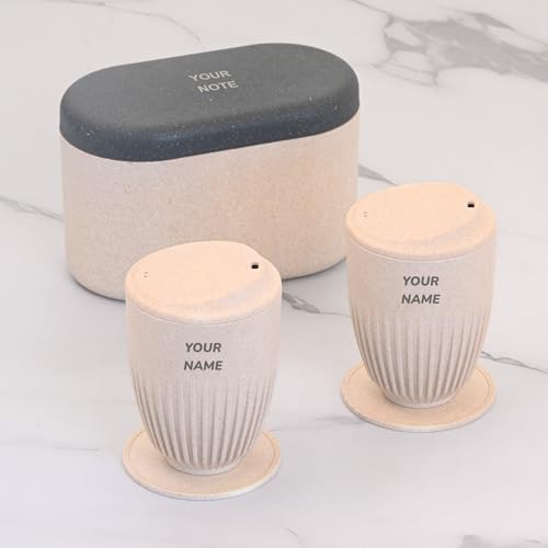 Image of Eha Earth Friendly Customised Coffee Mugs and Coasters Set of 2 with Loopac, 350 ml | Made with Rice Husk Biocomposite | Personalized Gifts for Friends and Family | Sand Castle