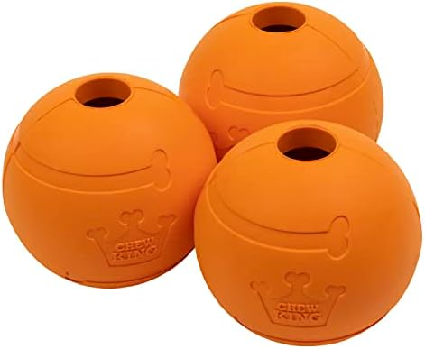 Chew King Dog 2.5 Inch Bacon Flavor Rubber Balls 3 Pack Large Breeds