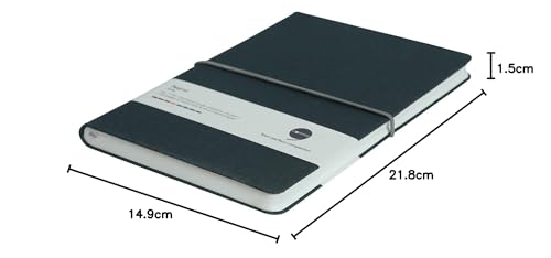 Image of COMMA Regina - A5 Size - Hard Bound Notebook with a Horizontal Elastic Band Closure - 192 Pages - 80gsm Natural Shade Paper - Fabric Cover Material - (Greyish Green)
