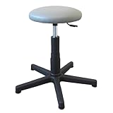 GIMA 27955 Hocker mit gepolstertem Sitz und Füßen, 48-67 cm, höhenverstellbar, Grau