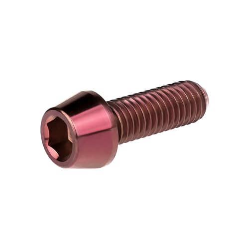Image of Titanium Ti Bolt M5x9 16 18 20 25 30 35 40 45 50 55 60mm Tapered Head Screws Pack of 4 (M5x16mm, Burgundy)