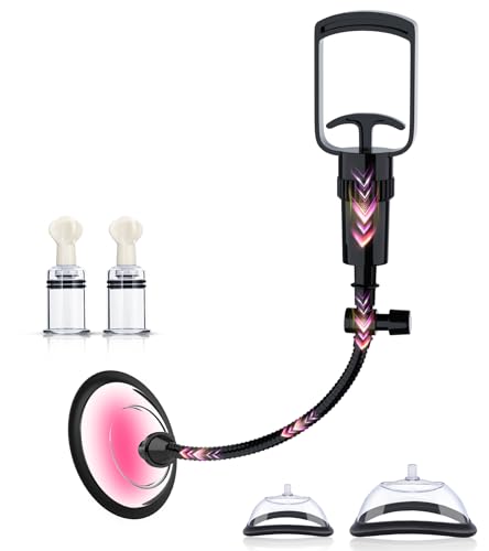 Muschipumpe Kit mit 2 Nippelsauger für Frauen, Vagina Pumpe Pussy Sexspielzeug Solo, Klitoris Sauger Sex Spielzeug für die Frauen Paare, Sex Toyset BDSM Nippelsauger mit 3 Starken Saugnäpfen
