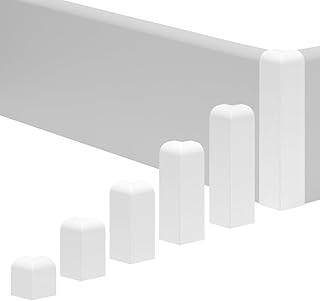 REESE Außenecke Weiß für Sockelleisten - 18 x 60 mm - passgenau - Profil München - Verbinder für Leisten - einfache Montage ohne Bohren