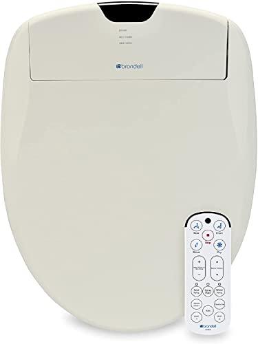 Brondell Swash 1400 Luxury Bidet Toilet Seat, Fits Round Toilets, Biscuit – Bidet – Dual Stainless-Steel Nozzles with Nozzle Clean+, Warm Air Dryer, Ambient Nightlight