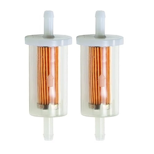Hipa Pack-Of-2 695666 Inline Fuel Filter for Brigs and Straton 845125 JohnD-eer D100 D105 D110 D120 D125 D130 D140 D150 D155 D160 D170 LA120 LA130 LA125 LA115 LA105 Lawn Mower Tractor 1/4 Inch