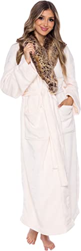 Womens Plush Fleece Bath Robe