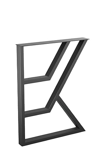 Image of Upgraded 3 Tier Table Legs 30 inch x 24 inch K-Shaped Desk Heavy Duty Metal for Table Black Furniture for Dining Table Office Computer Desk (Set of 2) (Only Legs)