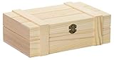 Holzkiste unbehandelt, naturbelassen & unlackiert: Kinderkiste für Schatz-Suche, Spielzeug-Kiste & Spielzeugbox fürs Kinderzimmer. Massive Vollholz Schatz-Kiste und Deko-Kiste für Kinder-Geburtstag