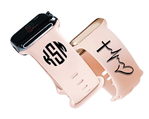 Personalized Monogram Christian Watch Band Compatible with Apple Watch...