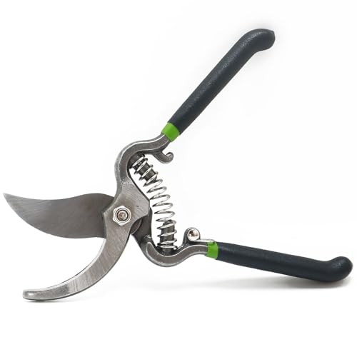 Image of OUTO Bypass Pruning 10 inch Shears with Heavy Duty Carbon Steel Cutter Sharp Blade Grip Handle Safety Lock Trimmer Plant Clipper Tool Gardening Scissors for Home Garden Lawn Backyard-Black