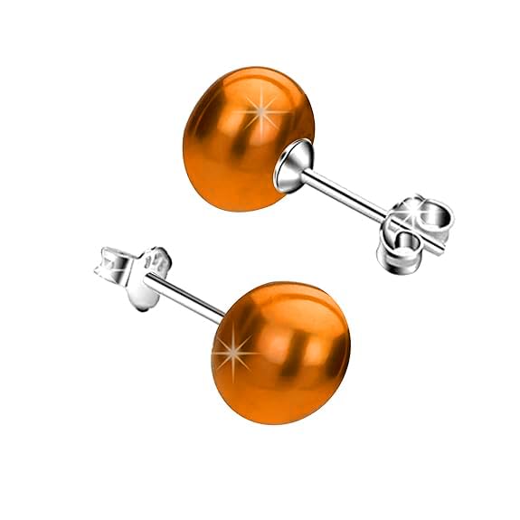 - Fresh Water Pearl Earrings Set | Pure 925 Sterling Silver | High Lustre Real Pearl Studs| Gift Item for Women & Girls | 6 Month Warranty