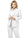 Kelyaa Women's 2 Piece Suit Notched Lapel One Button Slim Fit Business Office Work Tuxedo Blazer Pants Set White