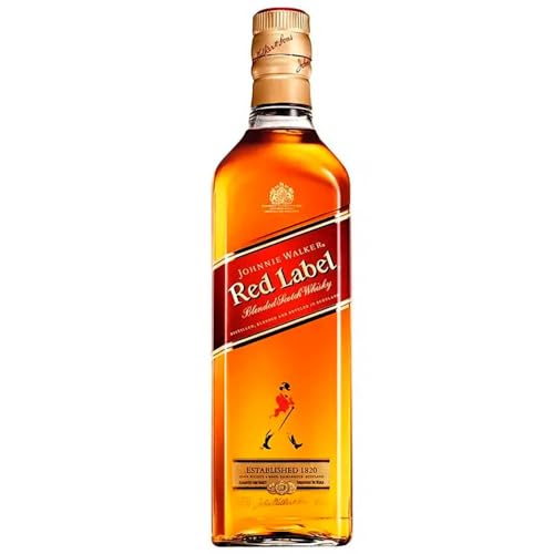 Johnnie Walker Red Label, Whisky Escocês, 1 Litro, Sabor Tradicional, Caixa com 12 Unidades, Escócia, Teor Alcoólico 40%