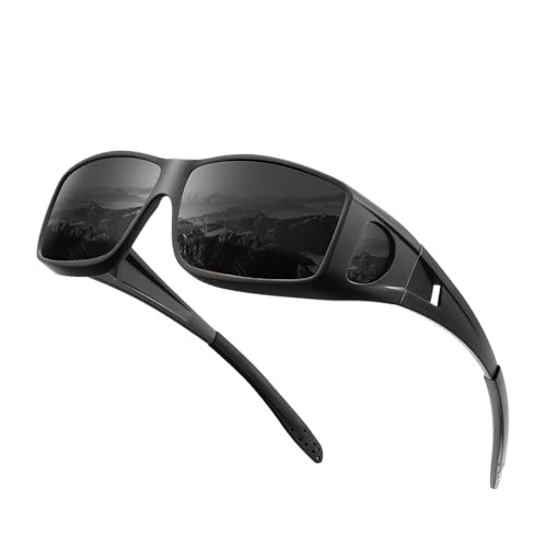 Fit Over Glasses Polarized Sunglasses for Men, Wrap Around Sunglasses Mens for Driving Fishing