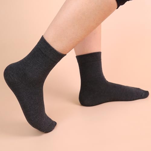 Image of Womens Viscose Bamboo Crew Socks Thin Casual Ultra Soft Colorful Above Ankle Socks Breathable Comfortable 3 /6 Pairs