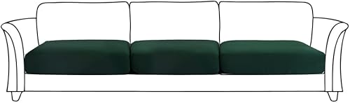 Miniatura 2 de AURLOE Fundas impermeables para sofá de 3 piezas, elásticas, protector de muebles con elástico, adecuado para sofá con cojines de 3 plazas (3, verde)