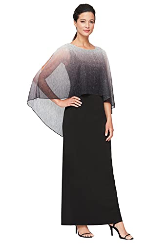 Image of S.L. Fashions Women's Long Ombre Popover Cape Dress