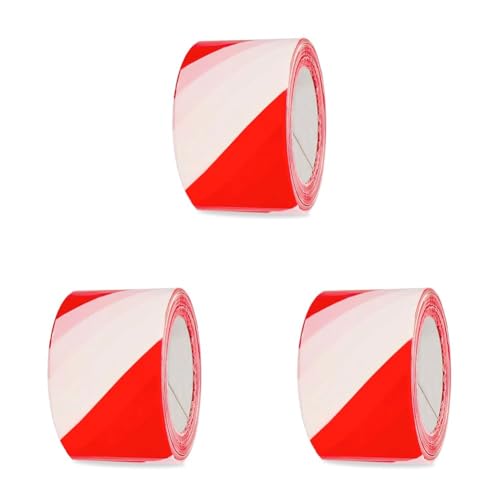 Ruban de marquage rouge et blanc Amig en LDPE 500m x 70mm pour signalisation de chantier Lot de 3