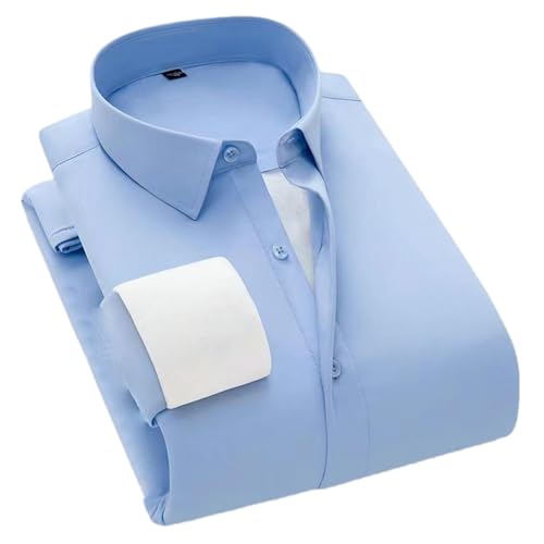 Chemise d'affaires chaude homme hiver coton doublé manches longues