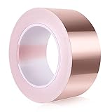Supamz Kupferband Gegen Schnecken, 50mmx30M Copper Tape Kupferfolie Kapton Tape Kupferfolienband EMI Abschirmband Kupferband Selbstklebend Klebeband Schneckenband Kupfer Schneckenzaun Schneckenschutz