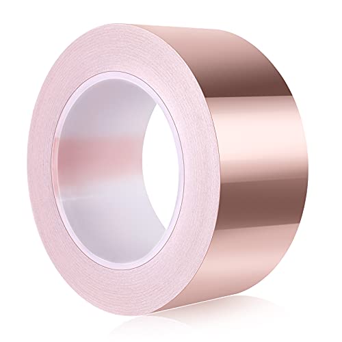 Preisvergleich Produktbild Supamz Kupferband Gegen Schnecken, 50mmx20M Copper Tape Kupferfolie Kapton Tape Kupferfolienband EMI Abschirmband Kupferband Selbstklebend Klebeband Schneckenband Kupfer Schneckenzaun Schneckenschutz