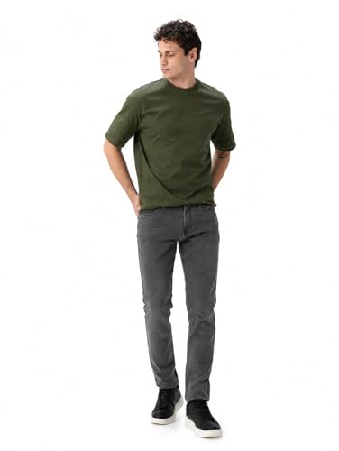 Image of Minus One Slim Fit Stretchable Mid Rise Jeans for Men | Mens Denim Cotton Pants | Stylish Ankle Length Jean
