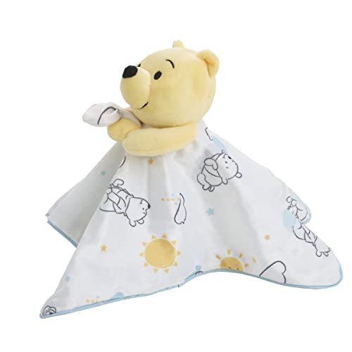 Image of Disney Winnie The Pooh White, Yellow, and Aqua Cloud and Sun Lovey Security Blanket