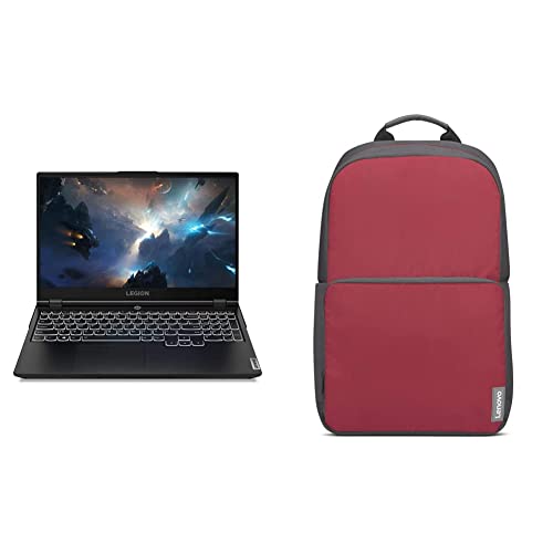 Image of Lenovo Legion 5 10th Gen Intel Core i5-10300H 15.6 inch (39.63cm) FHD IPS Gaming Laptop (8GB /512GB SSD /Windows 10 /NVIDIA GTX 1650 4GB /120Hz /2.3Kg), 82AU00PMIN + 15.6 inch Red Backpack
