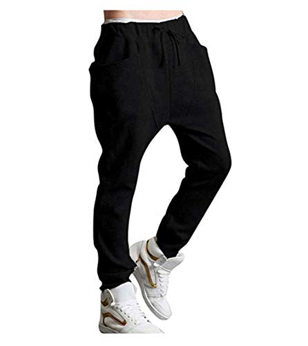 LONGBIDA Mens Sweatpants Loose-fit Jogger Training Drawstring Pants with Pockets(Black,Medium) LONGBIDA Mens Sweatpants Loose-fit Jogger Training Drawstring Pants with Pockets(Black,Medium)