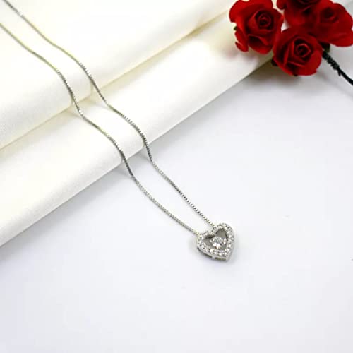 Collier pendentif coeur rotatif argent 925 serrure d'amour bijoux colliers zircon femmes