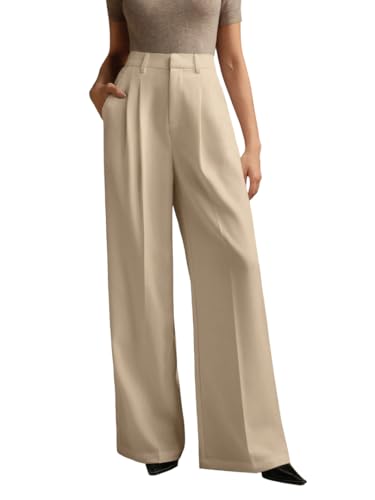 Image of KOTTY Women's Solid|Button|Wide Leg Style|High Rise|Office wear Pant
