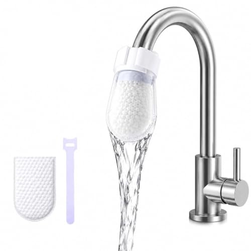 Image of Universal Faucet Water Filter Cotton Pack of 20 & 2 Securing Straps | Kitchen & Bathroom Tap Filter | High-Density Replacement Filter | Removes Dirt, Rust, Sand & Sediment | Easy Installation
