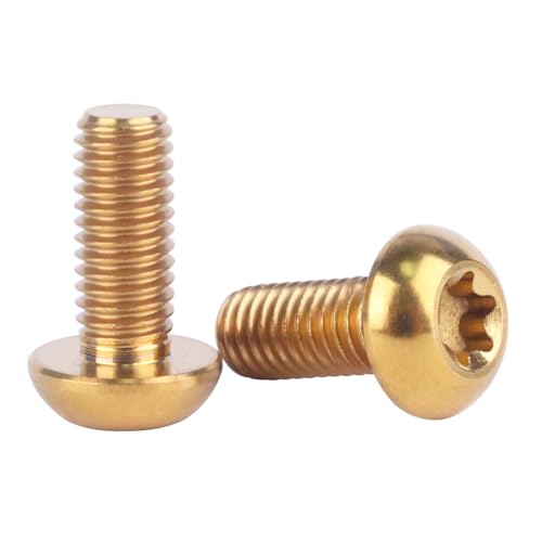 Image of 4PCS Titanium M5 x 12mm T25 Torx Head Bolt Screw (Gold)