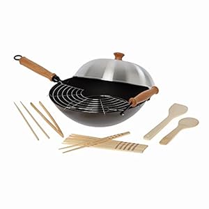 Joyce Chen 22-9938, Pro Chef 14 Inch 10 Piece Excalibur Non-Stick Wok Set