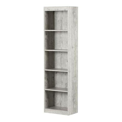 South Shore Axess 5-Shelf Narrow Bookcase Seaside Pine, Contemporary Cover