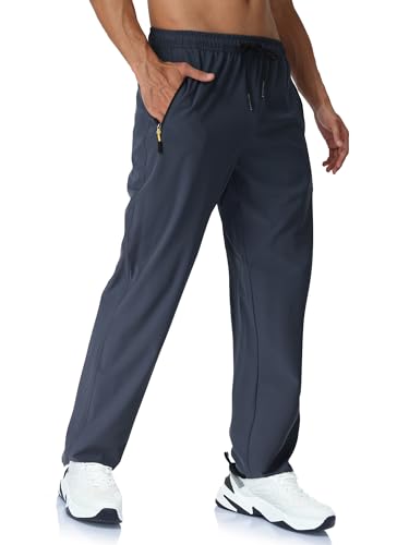 Rapoo Sweatpants for Men Athletic Workout Sweat Track Hiking Pants for Men Public Rec Pants for Men Expandable Waist Jogger Jogging Pant with Pockets Coolgrey L