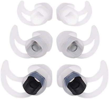 6 Pairs Replacement Silicone Ear Tips Earbuds Buds Stayhear for Bose QC30 QC20 SIE2i IE2 IE3 Soundsport Wireless Headphones, (Transparent)