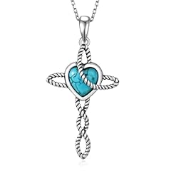 Real Turquoise Cross Necklace