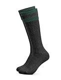 HerzSticht Herren Lange Trachtensocken (Modell: Wiesendistel), Trachtenstrümpfe mit Umschlag Anthrazit Grün 43-46