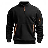 Sweat san Capuche pour Homme, avec Demi-Fermeture Éclair, Grandes Tailles, Décontracté, Co...