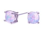Hochwertige, schöne weiße und rosa Feueropal-Ohrstecker. Hergestellt mit brillanten und feurigen Opalen.