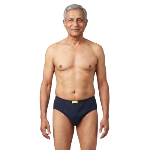 Image of Incontinence Men Briefs | Absorbs 35ml Of Leaks | Wash & Reuse | Anti Bacterial, Hygienic & Leakproof | Comfy Cotton | Pack Of 1 | Navy Blue | S