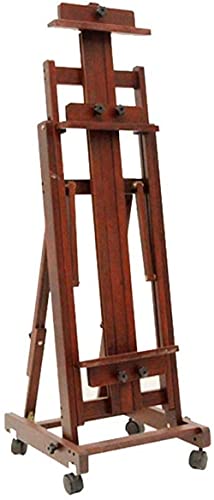 NDRFAWY ミディアムデューティースタジオHフレームイーゼル ブナウッドアーティストイーゼル 調節可能な傾斜フロアペインティングイーゼルスタンド キャンバスアートを最大71インチまで収納可能 木製カラー