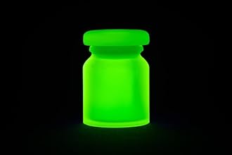 Uranium Glass Tableware (Glow Under UV) - Bottle with Lid, Czech Republic (Frosted)