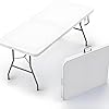 sinlikon Table Pliante Exterieur 180CM Rectangulaire pour Jadin Camping,Pique-Nique (Blanc)