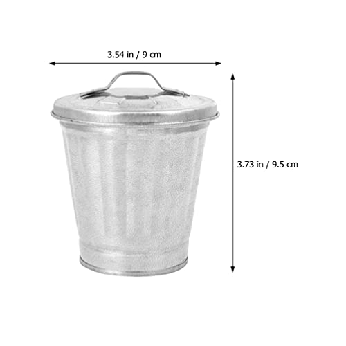 Mini caneca de basura de escritorio de hierro compacta miniatura 6