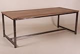 vintage dining table for sale Casa Padrino Vintage teak dining table wood color with metal frame - country-style table teak